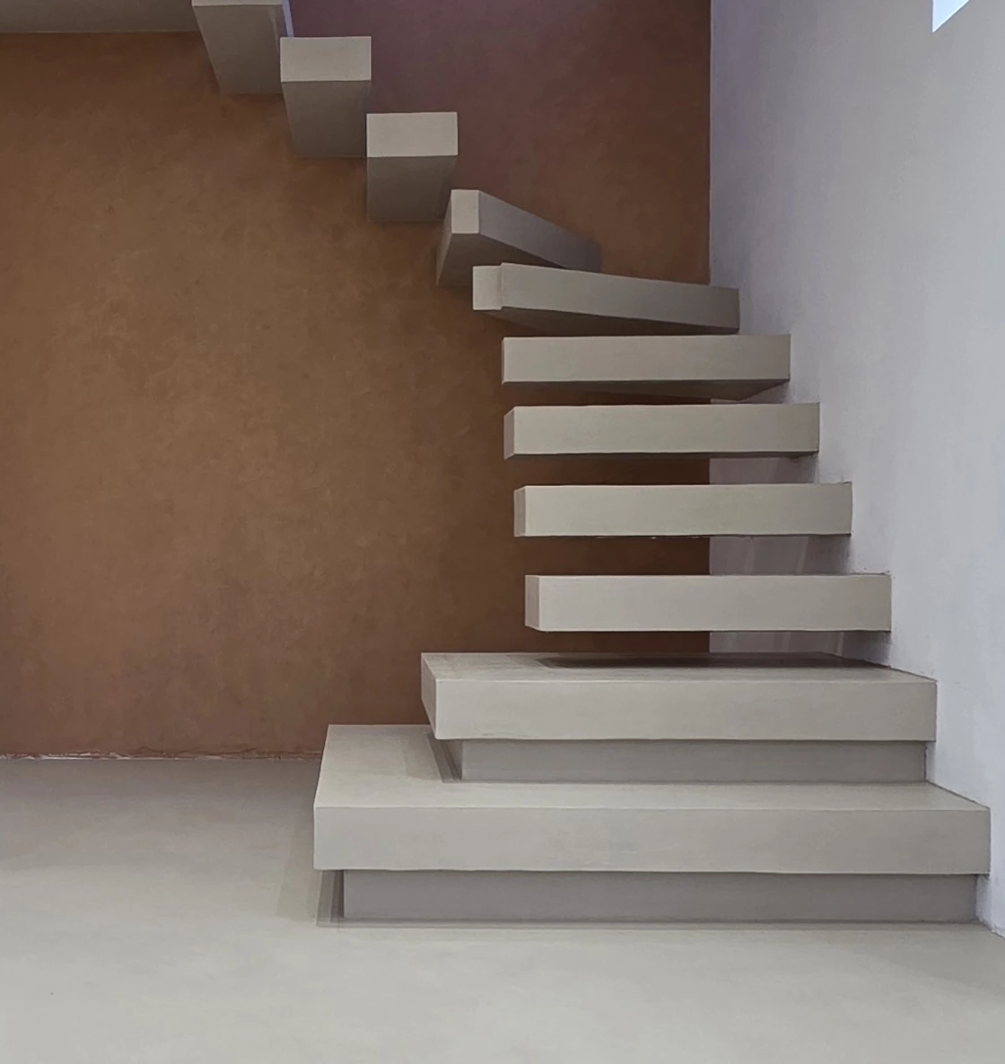 Completed microcement staircase project