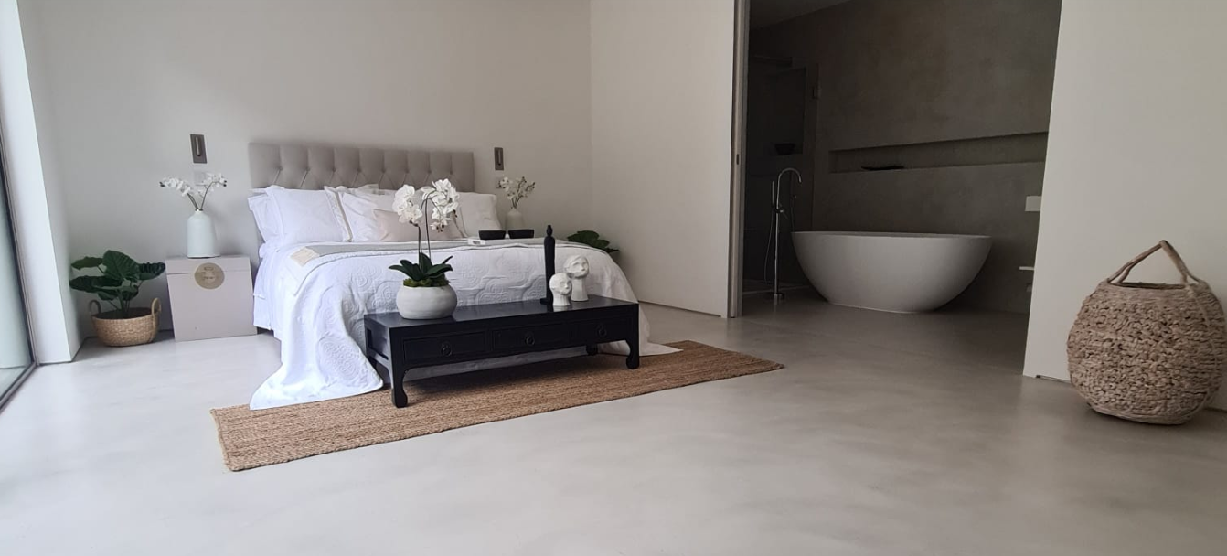 microcement bedroom